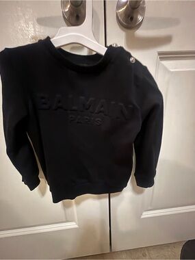 Balmain Black Kids Embossed Logo Sweatshirt